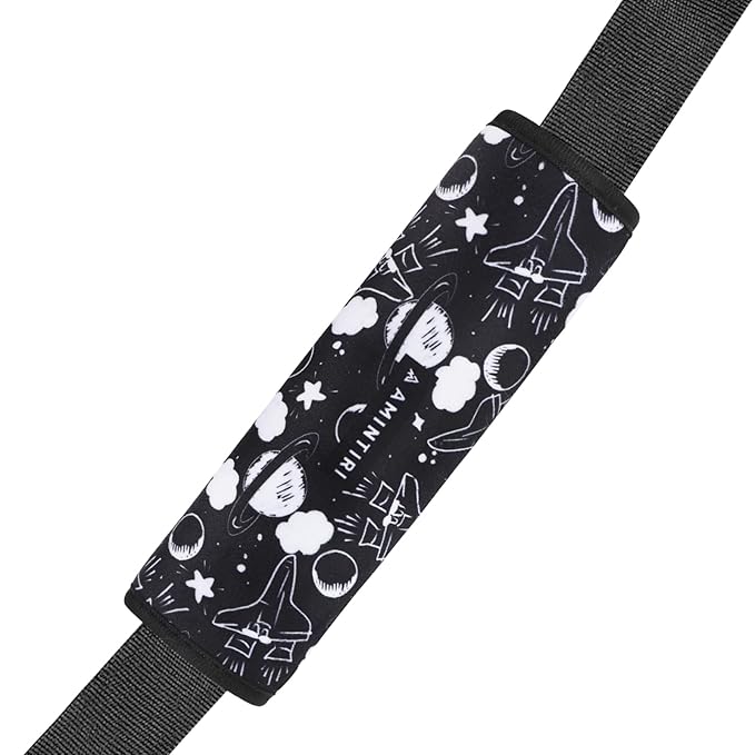 Amintiri Seat Strap Shoulder Pads for Kids, Seat Belt Cover for Children, Soft Furry Seat Belt Cushion for Travel, Cartoon Car Seat Belt Pad Cover for Boys and Girls.