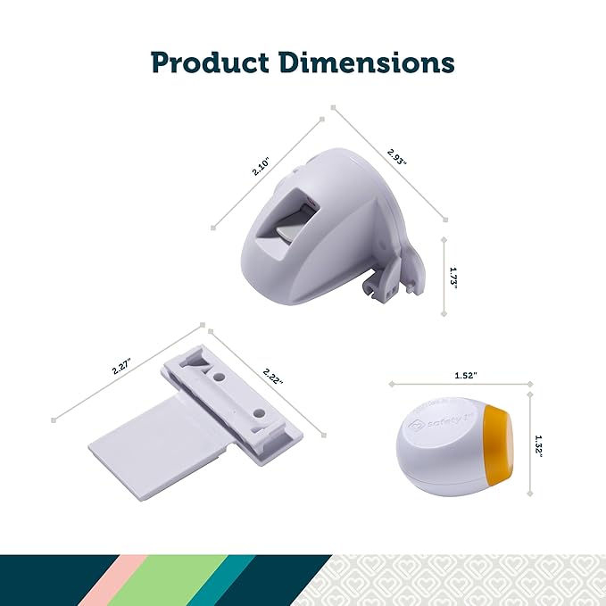 Safety 1st Adhesive Magnetic Cabinet Locks, Includes 4 Child Locks for Cabinets & Drawers, 1 Key, White