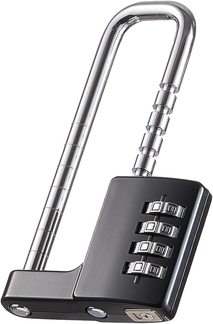 Cabinet LockCombination PadlockStainless Steel Gym Locker Lock Code Long Adjustable Shackle for Outdoor School Gym Sports lockers Fences Black 837 Black