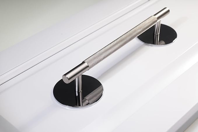 trust4care 4-Pack Polished Chrome Backplate for Cabinet Knobs, 2-1/3" Round Rosette Plate for Bifold Doors & Closet Pulls Handles, Mirror Finish Metal Escutcheon Sheets