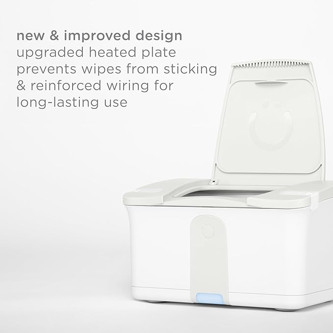 Ubbi Baby Wipes Warmer and Dispenser with Nightlight, Top-Heating System, Moisture Lock Lid, Fits Standard Wipe Packs, Soft Glow Light for Diaper Changes, Oat