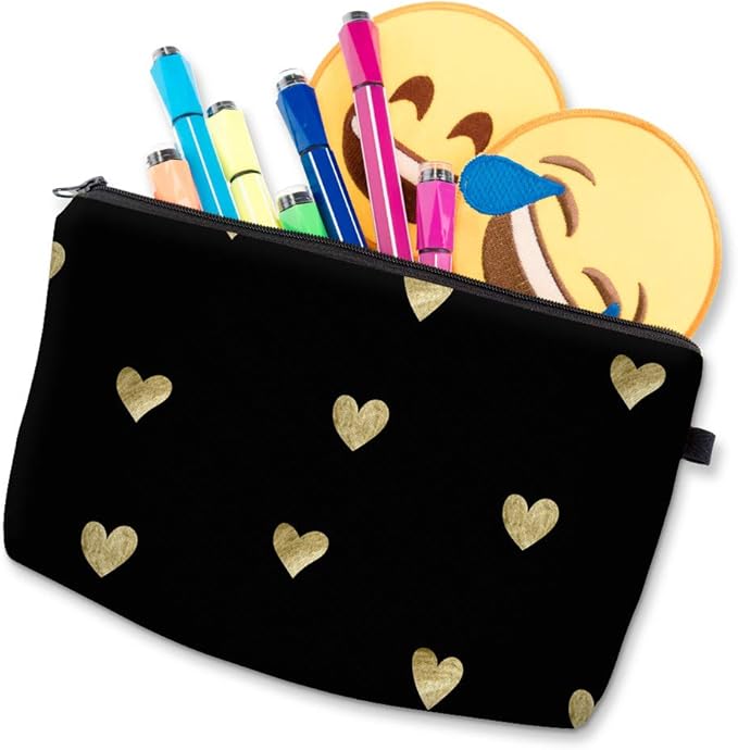 Deanfun Small Makeup Case - Cute and Waterproof Cosmetic Bag for Women(Heart D5-51356)