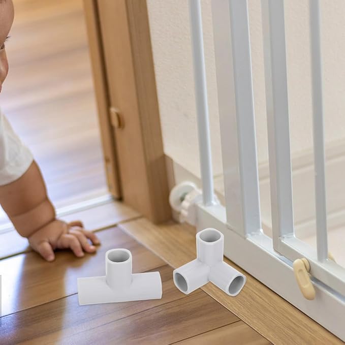Cabilock 6pcs Playpen Accessories Connectors for Indoor Safety Versatile Pipe Fitting Adapters for Play Areas Easy Installation Configurations