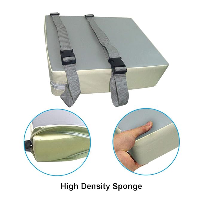 Dining Chair Heightening Cushion Portable Dismountable Adjustable Highchair Booster for Baby Toddler Kids Infant Washable Thick Chair Seat Pad Mat Gray