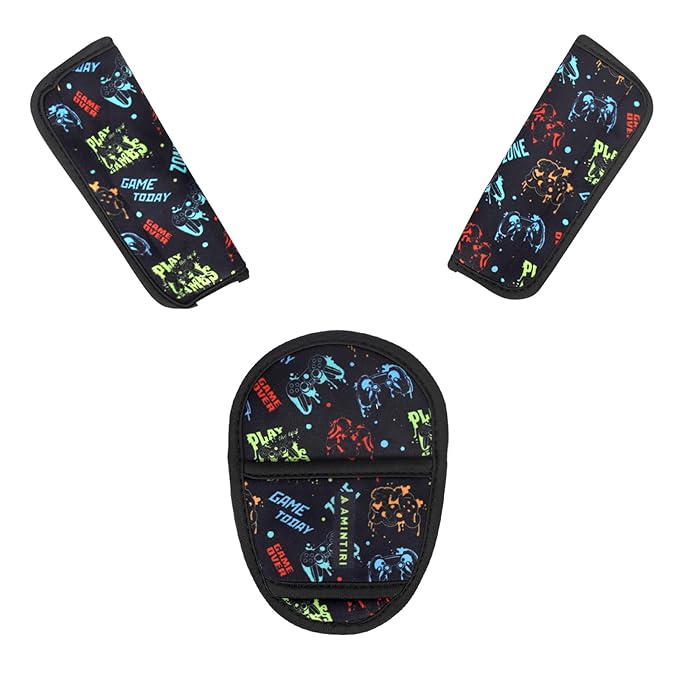 Car Seat Straps Pads for Kids, Ultra Soft Plush Car Seat Strap Covers for Kids, Infant Carseat Shoulder Pad, Hip Support for Car Seats, Pushchair, Baby Stroller. (Game Player)