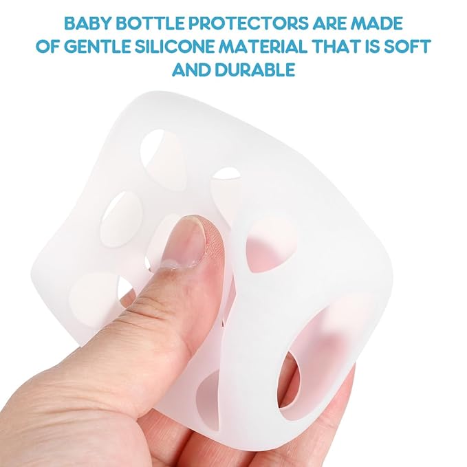8 Pcs Milk Bottle Sleeves Pigeon Supplies Silicone Bottle Cover Feeding Glass Covers Glass Sleeves Nursery Feeding Baby White Anti-Fall