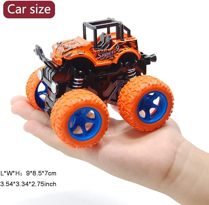 ANAOER 4 Pack Monster Trucks Toys for Boys 3 4 5 6 Year Old, Friction Powered Pull Back Car Toys for Toddlers Kids Ages 3-5-7, Best Birthday Christmas Party Gift for Boys and Girls