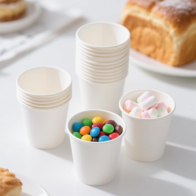 Huifany 100 Pack 3 oz Paper Cups, Disposable Bathroom Cups, Small Mouthwash Cup White Paper Drinking Cup for Party,Picnic,Travel and Events