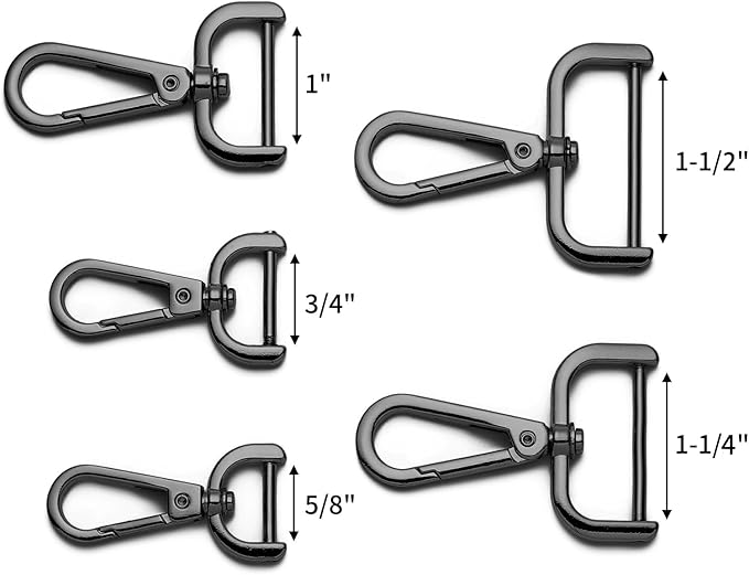 4PCS Detachable Snap Hook Swivel Clasp with Screw Bar, Multiple Sizes Hardware for Changing Bag Straps,Gunmetal5/8
