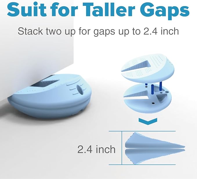 Neobay Door Pinch Guard and Door Slam Stopper, Durable Silicone Door Finger Pinch Guard, Prevents Finger Pinch Injuries, Slamming on Even Heavy Doors Doors, Door Safety for Kids, 2 Pcs Blue Upgraded.