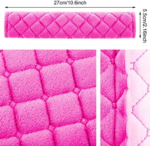 Tatuo 4 Pack Seat Belt Cover Extra Long Seat Belt Pads for Car Soft Comfort Shoulder Strap Covers Harness Pads Helps Protect Your Neck and Shoulder(10.6 Inch,Rose Red)