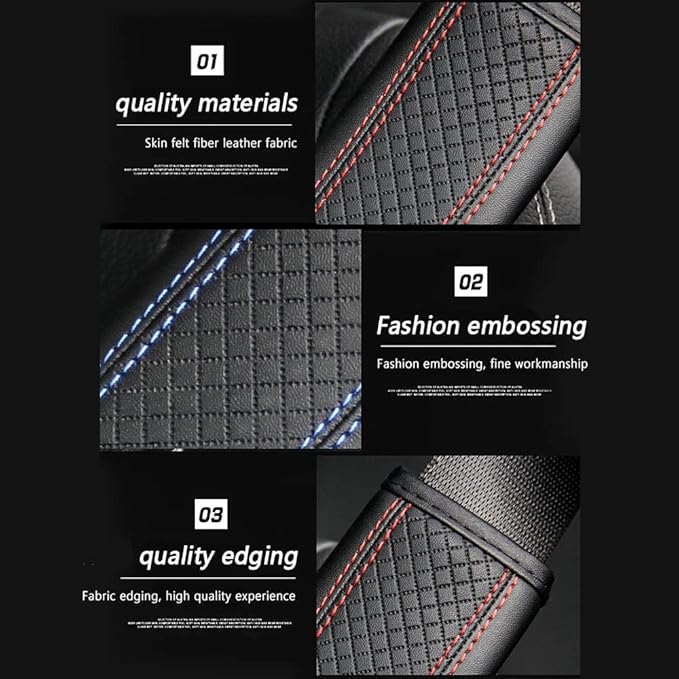 2PCS Car Seat Belt Cover Pad,Breathable Leather Seatbelt Covers for Shoulder Protection and Car Decorations,Universal Seatbelt Cushion Adding Car Seat Strap Pads Car Accessories Interior (Black/Blue)