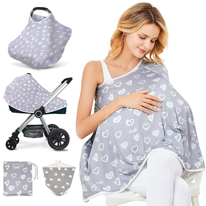 Kefee Kol Baby Nursing Cover & Poncho - Multi-Use Privacy Cover for Baby Car Seat, Shopping Cart, Stroller