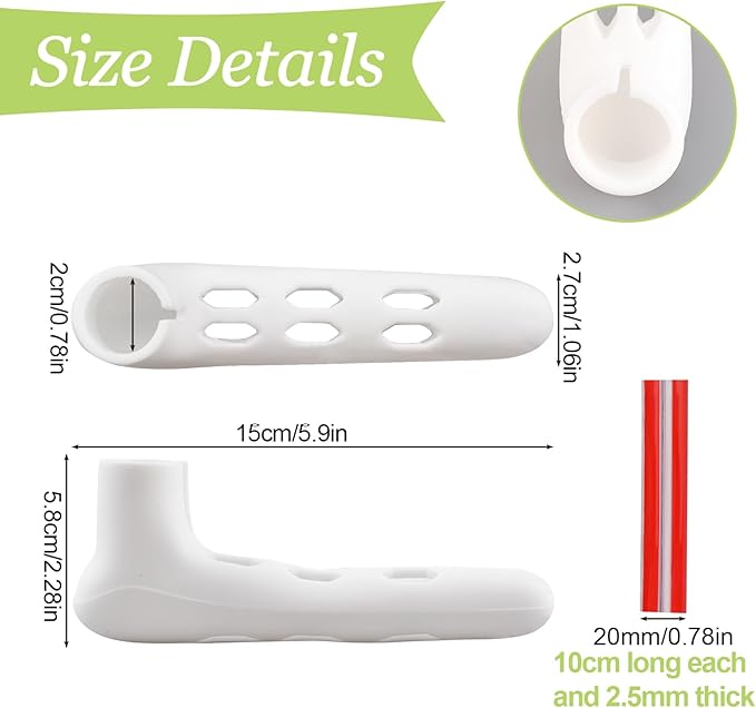 2Pcs White Hollow Door Knob Covers Silicone Door Handle Glove Covers Anti-Static Safety Door Knob Protector for Flat Square Door Levers