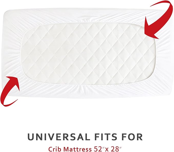 Waterproof Crib Mattress Protector, Cotton Fabric Toddler Mattress Sheets, Crib Sheets for Boys and Girls
