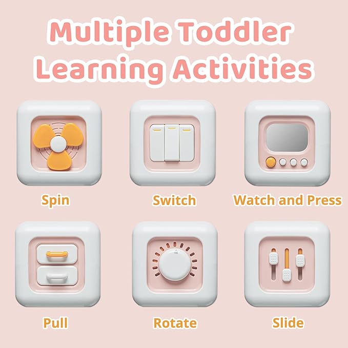Busy Cube, Toys for 1 Year Old Girl Gifts, Montessori for Baby Girl, Travel Sensory Toys for Toddlers 1-3, Learning Fine Motor Skills| 1st Birthday Girl Gifts 12 Months