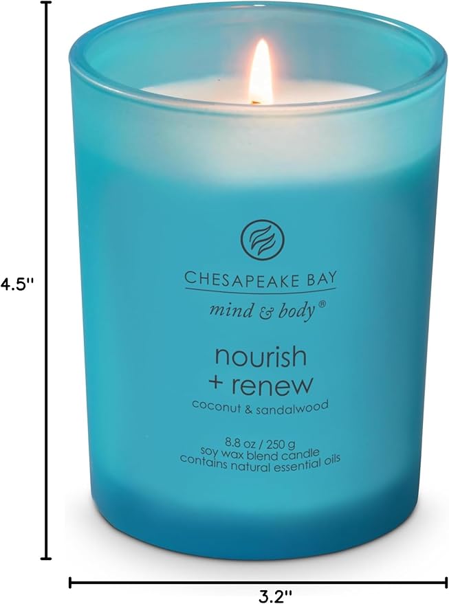 Chesapeake Bay Candle Mind & Body Medium Jar Candle Nourish + Renew (Coconut & Sandalwood)