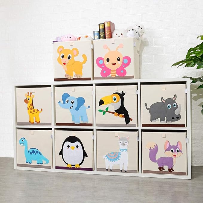 CLCROBD Foldable Animal Cube Storage Bins Fabric Toy Box/Chest/Organizer for Kids Nursery, 13 inch (Penguin)