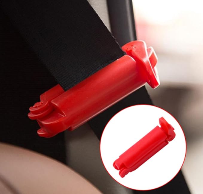 3 Pieces Car Seat Belt Clip Buckle Baby Car Seat Safety Belt Slip Slip-Resistant Clips (Red 3 Pieces)