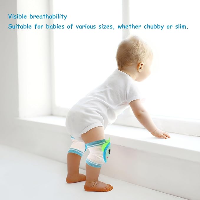 NASHRIO Baby Knee Pads for Crawling, Anti-Slip and Protect Toddlers Knees. Knee Warmer and Breathable 3D Mesh for Boys and Girls, 3 6 12 Months Old Baby Must Haves (3 Pairs)