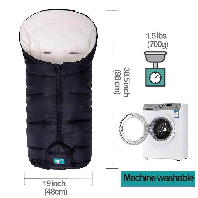 Yobee Universal Winter Warm Baby Stroller Footmuff, Outdoor Walking Warm Bunting Bag for Pram, Joggers, Waterproof Winterproof Stroller Sleeping Bag Baby Blanket