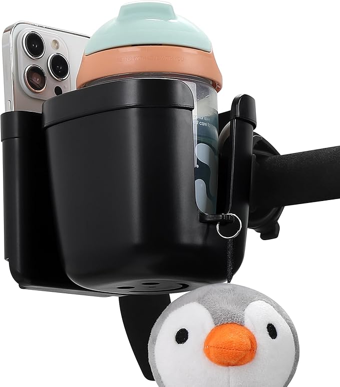Accmor Stroller Cup Holder, Bike Cup Holder, Universal Cup Phone Holder for Uppababy Nuna Doona Strollers, Cup Holder for Stroller, Bike, Wheelchair, Walker