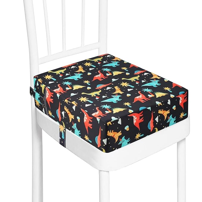 Toddler Booster Seat for Kitchen Chair Dining Table, Washable Thick Strong Support Portable Booster Chair for Toddlers Eating, Easy Cleaning Booster Seat Cushion Detachable with Adjustable Straps
