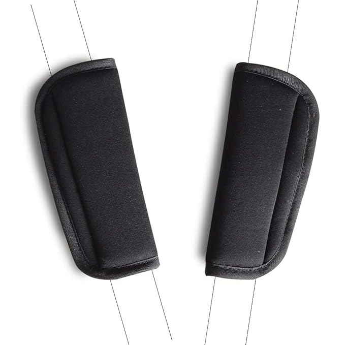 3 Pieces Baby Stroller Car Seat Strap Covers and Crotch Pad Combo Black, Soft Seat Belt Strap Covers Universal for Newborns Infants Kids Child, Pushchair Seat Belt Covers