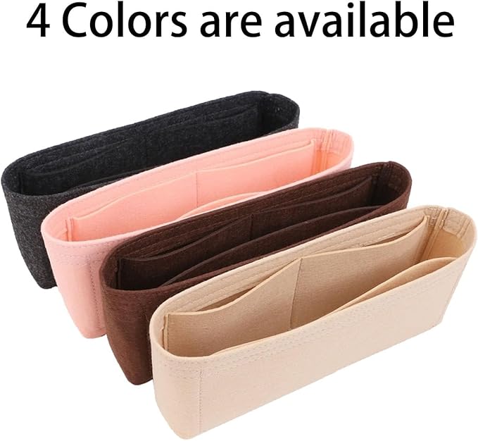 Chispee Softened Felt Purse Organizer Insert for Tote, Baguette, Longchamp Handbags Lightweight Bag Organizer with Multiple Pockets (Coffee, Mini)