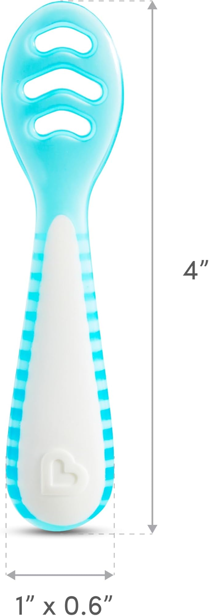 Munchkin® Gentle Dip™ Baby Spoons for Self Feeding and Baby Led Weaning, 3 Pack, Blue/Green