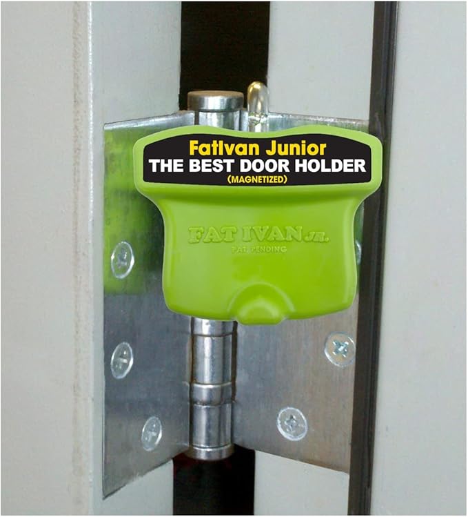 The Original Fat Ivan Fold Up Doorstop Wedge with Magnet - for Moving Office Home or School - Great for Police, Admin, Firefighters and Any time You Need a Door to Stay Open Green JR 2 Pack