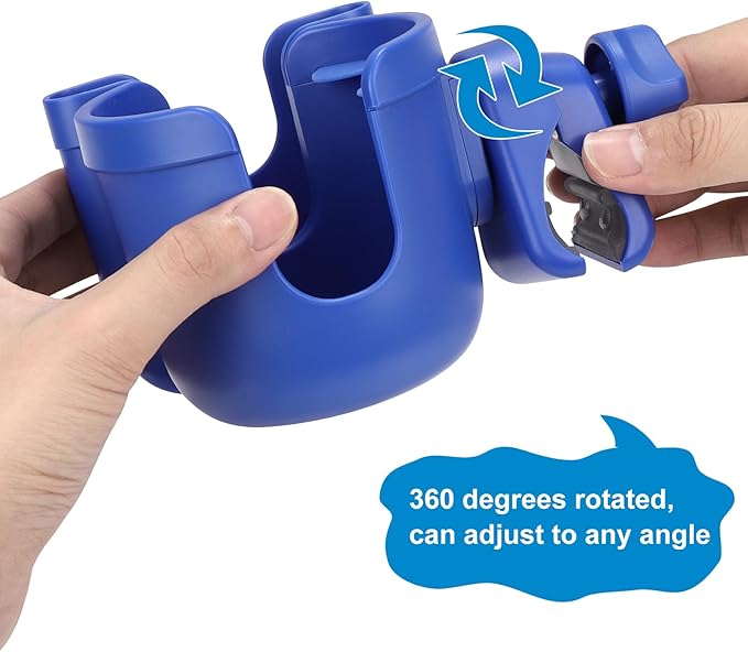 Accmor Stroller Cup Holder with Phone Holder, Bike Cup Holder, Universal Cup Holder for Uppababy Nuna Doona Strollers, 2-in-1 Cup Phone Holder for Walker Wheelchair Scooter Accessory