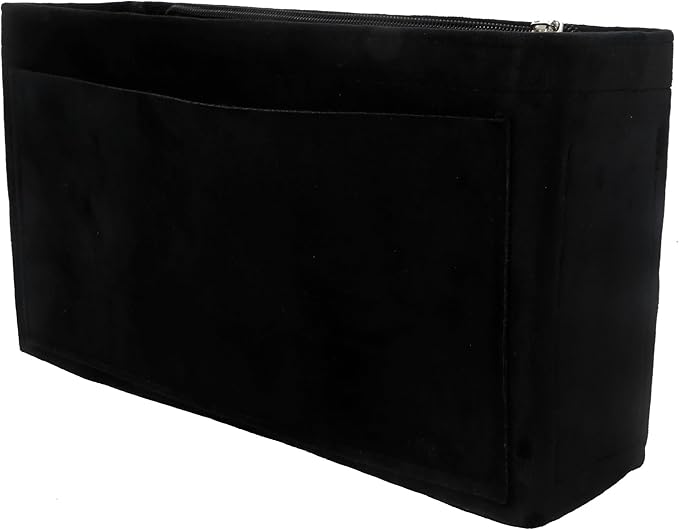 banbeln Purse Organizer Insert, Suede Bag Organizer Handbag Tote Shaper, Suede Material, Soft and Non Damaging Bag (Black, Small)