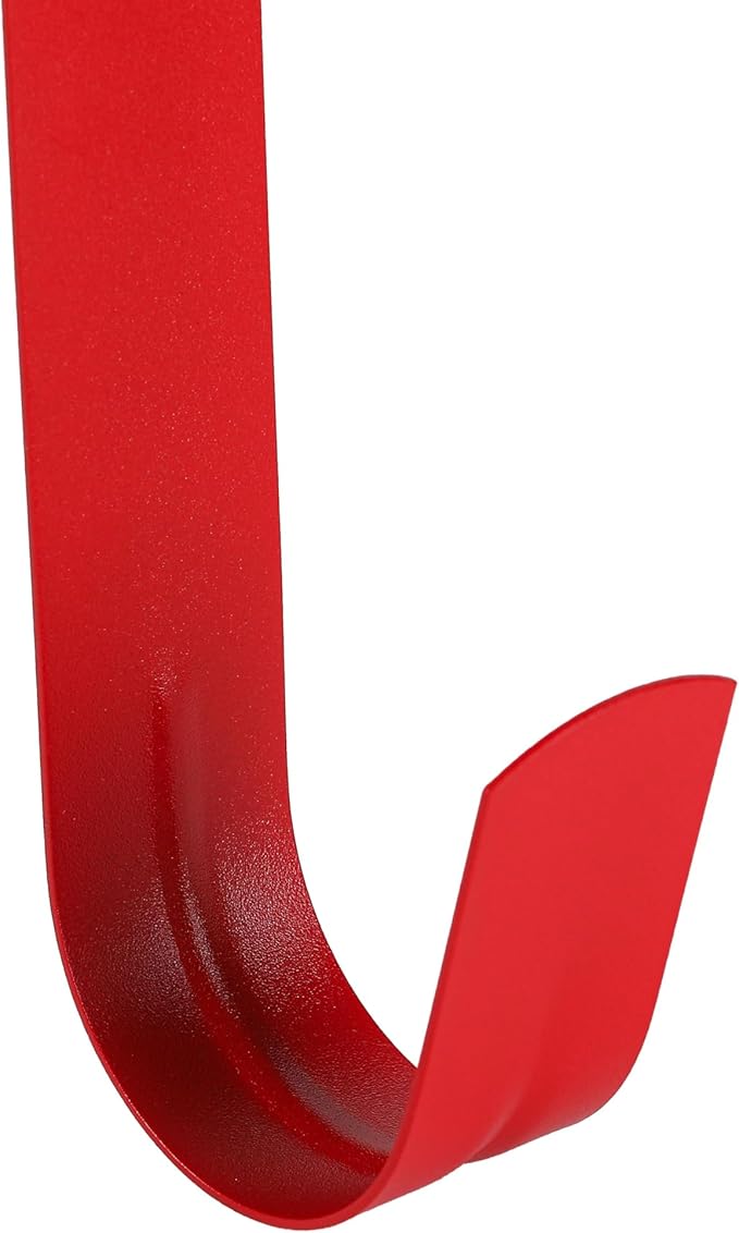 Sattiyrch 15" Wreath Hanger for Front Door,Sturdy Steel Wreath Door Hanger,Over The Door Hanger Hook (Red,2)