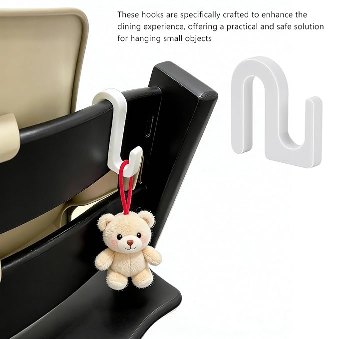 Chair Back Hook Compatible with Stokke Tripp Trapp High Chair, 4 Pack White Non-Slip Clip for Hanging Small Objects,Easy Installation Accessories