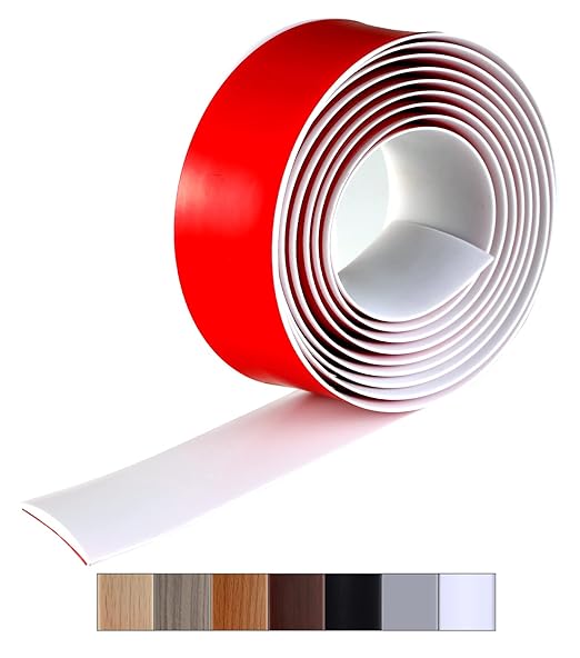 Bnell Floor Transition Strip Floor Cover Strips Self Adhesive Flooring Transitions Laminate Floor Strip Vinyl Floor Flat Divider Strip for for Joining Floor Gaps（10FT,1.57inch, White）