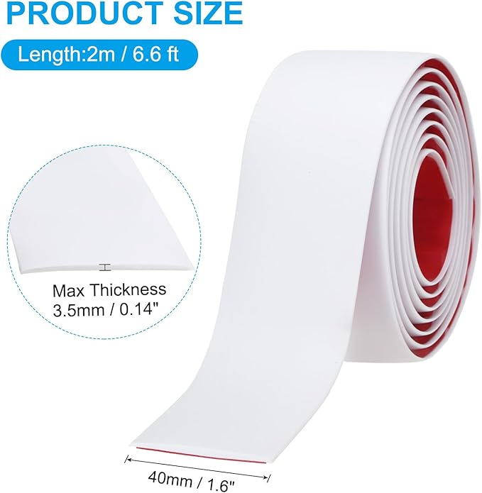 PATIKIL Self Adhesive Floor Transition Strip 1.6 in x 6.6 Ft, Vinyl Laminate Floor Flat Divider for Joining Floor Gaps Doorways Carpet Cover Floor Tiles White