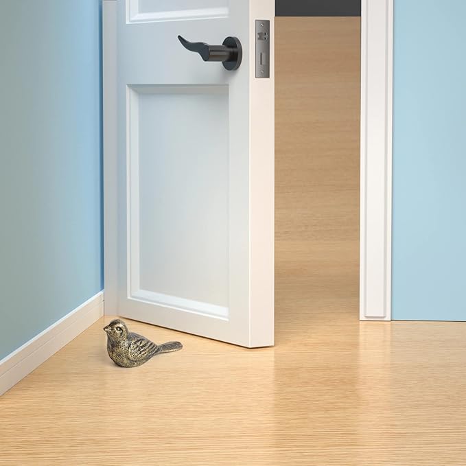 Cast Iron Door Stop Heavy Door Stopper Solid Metal Wedge for Indoor Outdoor Use Cute and Durable Doorstop (Bronze Bird, 2Pack)