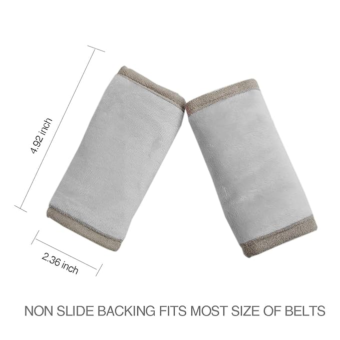 Car Seat Strap Covers for Baby Kids, Seat Belt Covers Strap Pads Cushion for boy Girl, Protect Neck and Shoulder rubbing, Anti-Slip Design, Universal for Stroller/Carrier/Pushchair Grey
