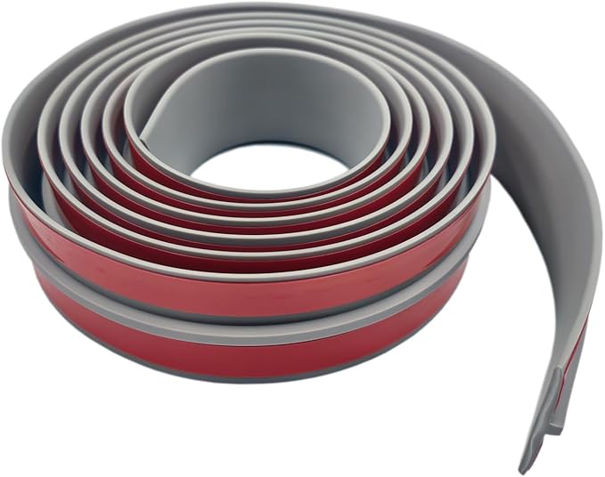 DAILISEN 9.84ft T Molding Flexible Self Adhesive T Shape Floor Transition Strip Bendable T Rubber Trim T Transition Strip for Tile to Laminate Flooring