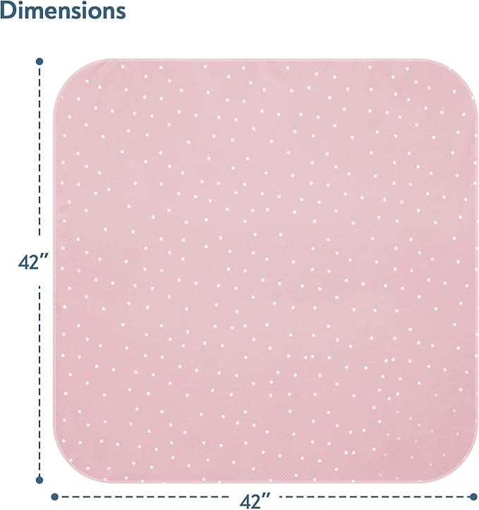 Baby Splat Mat for Under High Chair 2 Pack, 42 x 42 Inch Splash Mat for Arts & Crafts & Eating Mess, Waterproof and Washable Spill Mat, Baby Playtime Anti-Slip High Chair Mat for Floor or Table, Pink