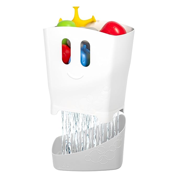 Ubbi Freestanding Bath Toy Organizer Bath Caddy with Removable Drying Rack Bin and Scoop for Toddlers and Baby, Gray (Pack of 6)