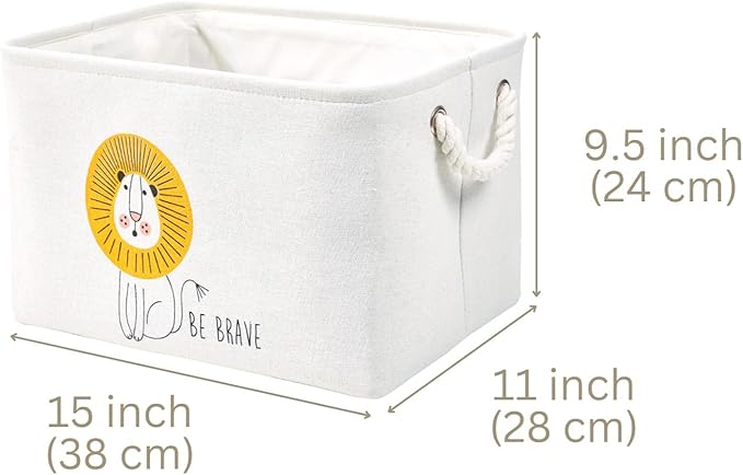DECOMOMO Toy Storage Baskets for Shelves - 25.5L Kids Storage Bin for Nursery Décor, Baby, Laundry, Toys (Animal Safari, Large - 3 Pack)