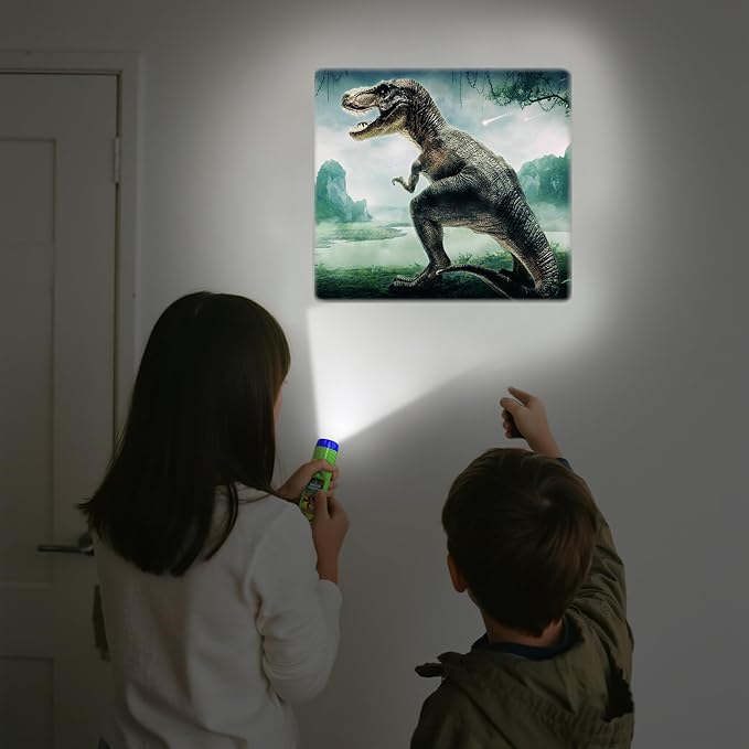 Pup Go 2-Pack Dinosaur & Outer Space Torch and Projector for Kids Ages 3+ Years Old, 6 Discs and 48 Images, Dinosaur Toys for Boys, Cool Kids Torch, Educational Science Kits for Toddlers and Children