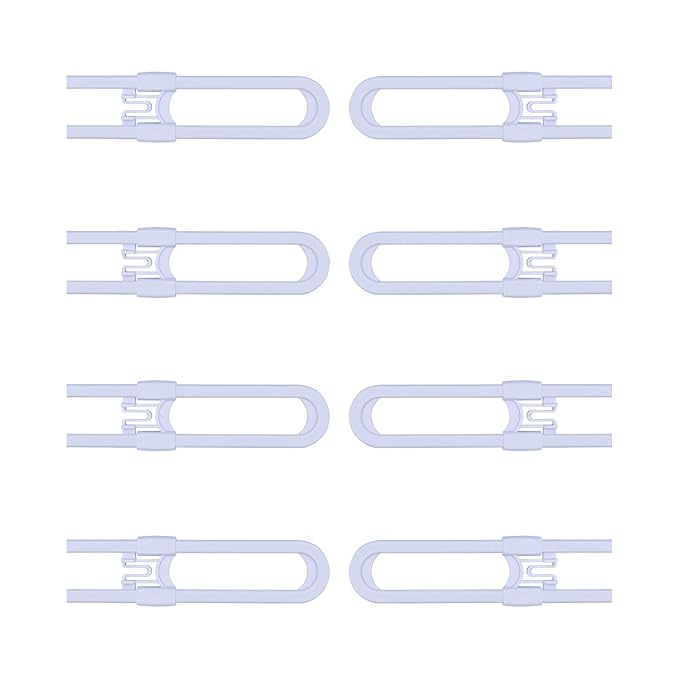 Sliding Cabinet Child Safety Locks - OKEFAN Baby Proofing Cabinet Lock Cupboard Latches for Kids on Closet Door Knobs Handles Pulls No Drill (8, White)