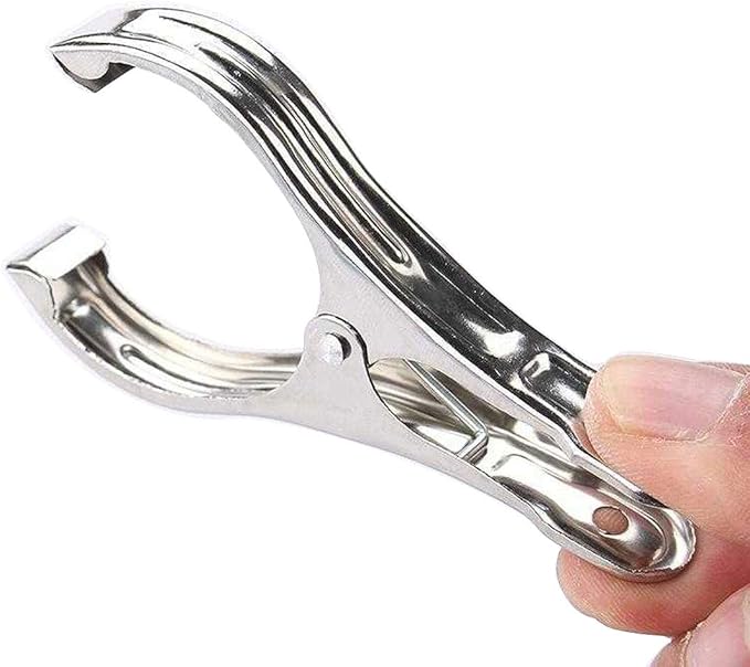 FOMMEN Metal ClothesPins,Row Cover Clips 20 Pack 3.5 Inch Stainless Steel Pool Towel Clips,Chair Clips for Beach Towels,Garden Clips，Greenhouse Clamps：Quilts, Blankets from Blow Away Or Decline