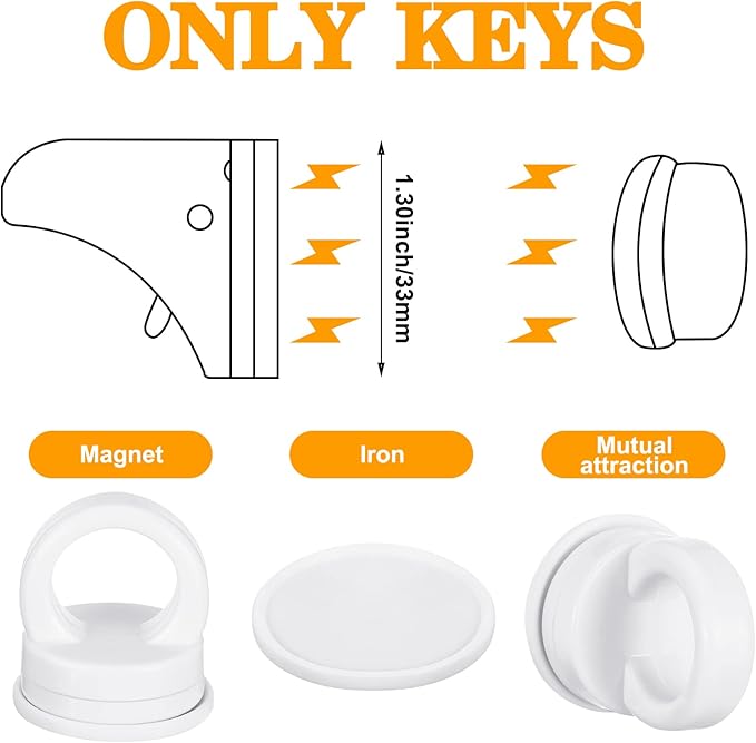 Kingdder 8 Sets Magnetic Cabinet Locks Keys Proofing Safety Magnet Drawer Replacement Keys Universal Magnetic Key for Drawers and Cabinets (Locks Not Included)