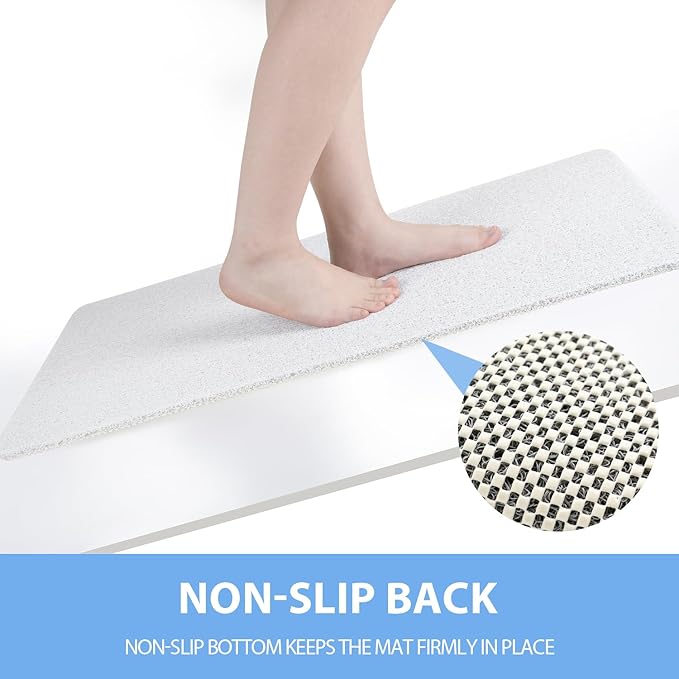 Hargiis Non-Slip Bathtub Mat, Anti Slip Shower Mat, Fast Drying Bathtub Mats, Foot Scrubber Mat, Anti Slip Mat for Tub, Floor, Bathroom, Kitchen, Home, Hotel (White 36"×24")