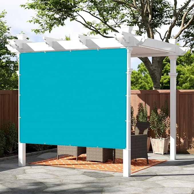 SUNNY GUARD Shade Cloth Custom Size 4x7 FT Sun Shade Screen Fabric Shade Cover Tarp with Grommets for Pergola Backyard Garden, Turquoise(We Customized)