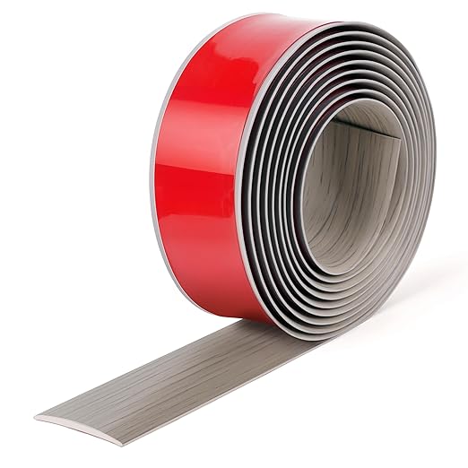 Bnell Floor Transition Strip Floor Cover Strips Self Adhesive Flooring Transitions Laminate Floor Strip Vinyl Floor Flat Divider Strip for for Joining Floor Gaps (3.28FT,2in, Ash Wood Grain)